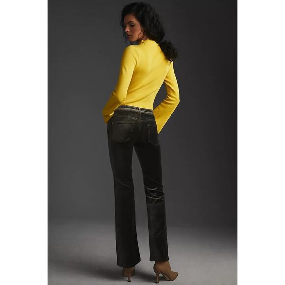 New Anthropologie Pilcro Demilune Mid-Rise Bootcut Velvet Jeans $148 33P Gray - Picture 6 of 6